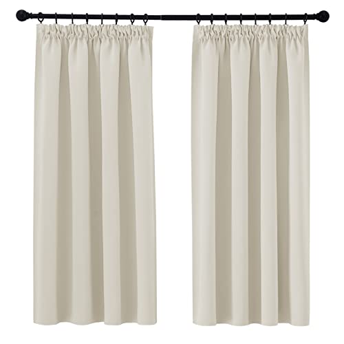 PONY DANCE Kurze Gardinen für Schienensystem 2er Set Verdunklungsvorhänge mit Kräuselband Vorhang Hitzeschutz & Wärmeisolierend Thermogardine, H 145 x B 140 cm, Hellbeige PONY DANCE Kurze Gardinen für Schienensystem 2er Set Verdunklungsvorhänge mit Kräuselband Vorhang Hitzeschutz & Wärmeisolierend Thermogardine, H 145 x B 140 cm, Hellbeige von PONY DANCE