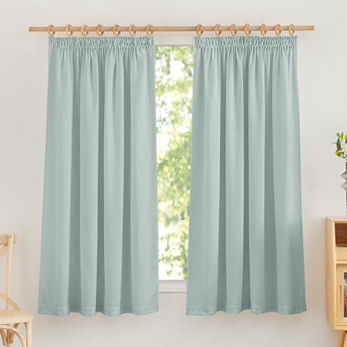 PONY DANCE Gardinen Leinenoptik Halbtransparent Wohnzimmer Vorhänge mit Kräuselband Kurz 2er Set H 160 x B 140 cm Leinenvorhang im Landhausstil Semi-Sheer Linen Curtains, Salbeigrün PONY DANCE Gardinen Leinenoptik Halbtransparent Wohnzimmer Vorhänge mit Kräuselband Kurz 2er Set H 160 x B 140 cm Leinenvorhang im Landhausstil Semi-Sheer Linen Curtains, Salbeigrün von PONY DANCE