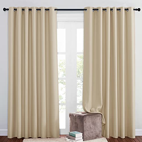 PONY DANCE Vorhänge Schlafzimmer 2er Set Verdunklungsvorhänge mit Ösen Extra Breite Gardinen Wohnzimmer Deko Thermogardine Wärmeisolierend, H 210 x B 200 cm, Biscotti Beige PONY DANCE Vorhänge Schlafzimmer 2er Set Verdunklungsvorhänge mit Ösen Extra Breite Gardinen Wohnzimmer Deko Thermogardine Wärmeisolierend, H 210 x B 200 cm, Biscotti Beige von PONY DANCE