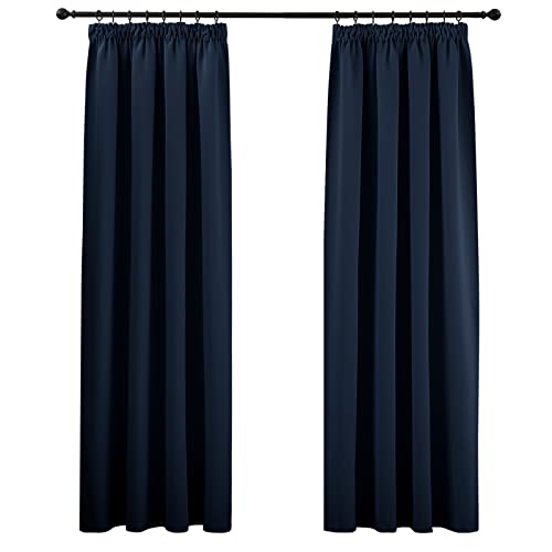 PONY DANCE Verdunklungsvorhänge Kräuselband Schlafzimmer Vorhänge Dunkelblau 2er Set H 245 x B 140 cm Abdunkelnde Gardinen für Schienensystem Thermal Curtains for Living Room PONY DANCE Verdunklungsvorhänge Kräuselband Schlafzimmer Vorhänge Dunkelblau 2er Set H 245 x B 140 cm Abdunkelnde Gardinen für Schienensystem Thermal Curtains for Living Room von PONY DANCE
