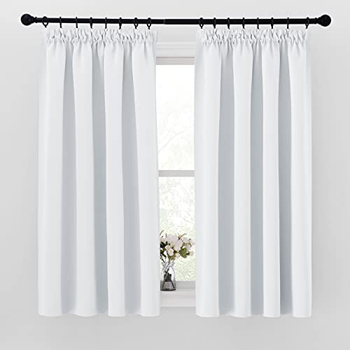 PONY DANCE Gardinen mit Kräuselband Kurz 2er Set H 160 x B 140 cm Verdunklungsgardine für Schienen Thermovorhang gegen Kälte Schlafzimmer Vorhänge Verdunkelung, Grau-weiß PONY DANCE Gardinen mit Kräuselband Kurz 2er Set H 160 x B 140 cm Verdunklungsgardine für Schienen Thermovorhang gegen Kälte Schlafzimmer Vorhänge Verdunkelung, Grau-weiß von PONY DANCE