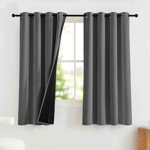 PONY DANCE Graue Blickdichte Gardinen Schlafzimmer Kurz 2er Set H 145 x B 140 cme 100% Verdunklungsvorhänge mit Ösen Thermal Curtains Blackout Vorhang Wärmeisolierend PONY DANCE Graue Blickdichte Gardinen Schlafzimmer Kurz 2er Set H 145 x B 140 cme 100% Verdunklungsvorhänge mit Ösen Thermal Curtains Blackout Vorhang Wärmeisolierend von PONY DANCE