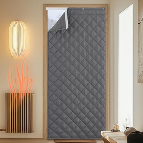 PONY DANCE Kälteschutzvorhang Haustür mit 220g/㎡ Baumwollfüllung 90x210 cm Thermovorhang Kälteschutz Winter Dicker Türvorhang Winddicht Seitlich Öffnung, Grau PONY DANCE Kälteschutzvorhang Haustür mit 220g/㎡ Baumwollfüllung 90x210 cm Thermovorhang Kälteschutz Winter Dicker Türvorhang Winddicht Seitlich Öffnung, Grau von PONY DANCE