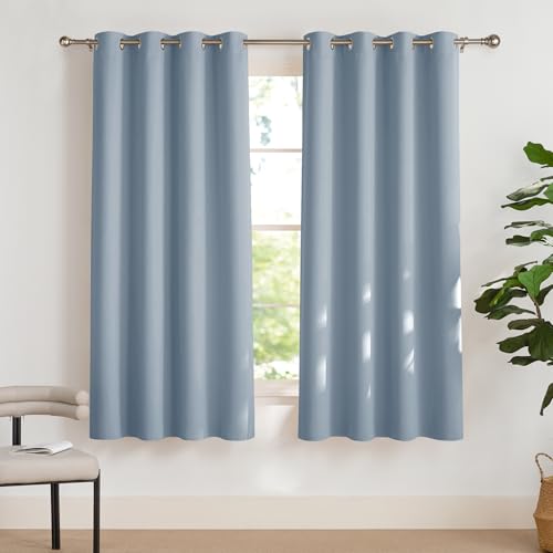 PONY DANCE Kurze Blickdichte Vorhänge für Wohnzimmer & Schlafzimmer Ösenschal 2er Set H 175 x B 140 cm Spa-blau, Thermogardinen Kälteschutz Verdunkelungsvorhang Kinderzimmer PONY DANCE Kurze Blickdichte Vorhänge für Wohnzimmer & Schlafzimmer Ösenschal 2er Set H 175 x B 140 cm Spa-blau, Thermogardinen Kälteschutz Verdunkelungsvorhang Kinderzimmer von PONY DANCE