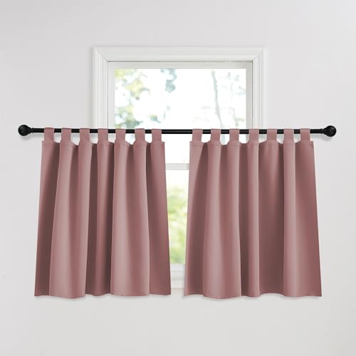 PONY DANCE Kurze Gardinen Küche Schlaufenschal 2er Set H 90 x B 140 cm Fenstergardinen mit Schlaufen Thermovorhang Kinderzimmer Verdunklungsvorhänge Wohnzimmer, Altrosa PONY DANCE Kurze Gardinen Küche Schlaufenschal 2er Set H 90 x B 140 cm Fenstergardinen mit Schlaufen Thermovorhang Kinderzimmer Verdunklungsvorhänge Wohnzimmer, Altrosa von PONY DANCE