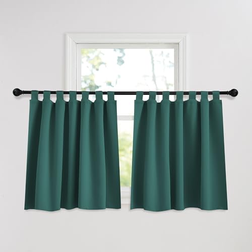 PONY DANCE Kurze Vorhänge mit Schlaufen Verdunkelungsvorhang Kinderzimmer Blickdichte Fenstergardinen Modern Küchengardinen Schlaufenschal 2er Set H 120 x B 140 cm, Dunkelgrün PONY DANCE Kurze Vorhänge mit Schlaufen Verdunkelungsvorhang Kinderzimmer Blickdichte Fenstergardinen Modern Küchengardinen Schlaufenschal 2er Set H 120 x B 140 cm, Dunkelgrün von PONY DANCE