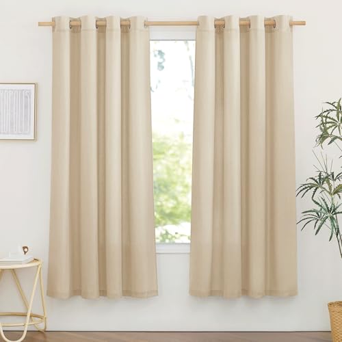 PONY DANCE Leinenvorhang Halbtransparent Wohnzimmer Gardinen mit Ösen Kurz 2er Set H 160 x B 140 cm Leinenoptik Gardinen Boho Style Vorhänge Leinen Curtains for Bedroom, Angora PONY DANCE Leinenvorhang Halbtransparent Wohnzimmer Gardinen mit Ösen Kurz 2er Set H 160 x B 140 cm Leinenoptik Gardinen Boho Style Vorhänge Leinen Curtains for Bedroom, Angora von PONY DANCE