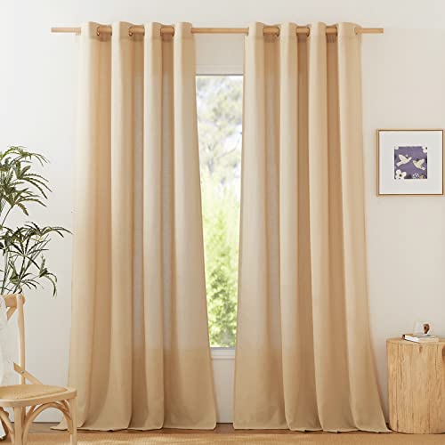 PONY DANCE Linen Curtains for Living Room Ösenschal 2er Set H 245 x B 140 cm Boho Style Gardinen für Wohnzimmer/Schlafzimmer Leinen Vorhänge Halbtransparent Gardinen Leinenoptik PONY DANCE Linen Curtains for Living Room Ösenschal 2er Set H 245 x B 140 cm Boho Style Gardinen für Wohnzimmer/Schlafzimmer Leinen Vorhänge Halbtransparent Gardinen Leinenoptik von PONY DANCE