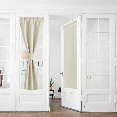PONY DANCE Scheibengardine Balkontür Vorhang Blickdicht Französischer Türvorhang B 60 x H 240 cm Gardine Verdunklungsvorhänge mit Stangedurchzug, Hellbeige PONY DANCE Scheibengardine Balkontür Vorhang Blickdicht Französischer Türvorhang B 60 x H 240 cm Gardine Verdunklungsvorhänge mit Stangedurchzug, Hellbeige von PONY DANCE