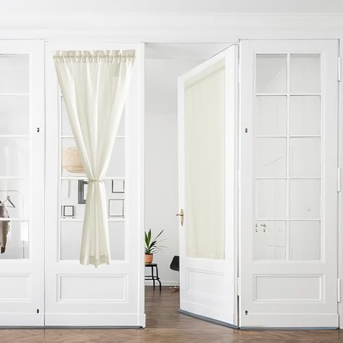 PONY DANCE Scheibengardine Tür Gardine Halbtransparent Französischer Türvorhang Leinen 2er Set B 60 x H 240 cm Balkontür Vorhang Halbtransparent mit Stangedurchzug, Elfenbeinweiß PONY DANCE Scheibengardine Tür Gardine Halbtransparent Französischer Türvorhang Leinen 2er Set B 60 x H 240 cm Balkontür Vorhang Halbtransparent mit Stangedurchzug, Elfenbeinweiß von PONY DANCE