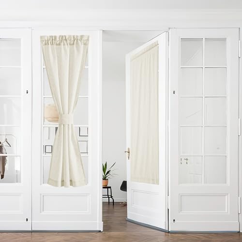 PONY DANCE Scheibengardine Tür Gardine Halbtransparent Französischer Türvorhang Leinen 2er Set H 240 x B 60 cm Balkontür Vorhang Leinenvorhänge mit Stangedurchzug, Beige PONY DANCE Scheibengardine Tür Gardine Halbtransparent Französischer Türvorhang Leinen 2er Set H 240 x B 60 cm Balkontür Vorhang Leinenvorhänge mit Stangedurchzug, Beige von PONY DANCE