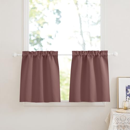 PONY DANCE Scheibengardinen Küche Kurze Gardinen mit Stangedurchzug Thermo Bistrogardine 2er Set B 60 x H 60 cm Schrankvorhang Kinderzimmer Verdunklungsvorhänge, Altrosa PONY DANCE Scheibengardinen Küche Kurze Gardinen mit Stangedurchzug Thermo Bistrogardine 2er Set B 60 x H 60 cm Schrankvorhang Kinderzimmer Verdunklungsvorhänge, Altrosa von PONY DANCE