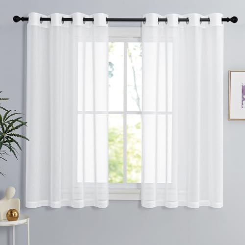 PONY DANCE Scheibengardinen Lang Vorhang Weiß Transparent 2er Set H 120 x B 140 cm Bistrogardine Modern Voile Gardinen Wohnzimmer mit Ösen Fenster Vorhänge Kurz Durchsichtig PONY DANCE Scheibengardinen Lang Vorhang Weiß Transparent 2er Set H 120 x B 140 cm Bistrogardine Modern Voile Gardinen Wohnzimmer mit Ösen Fenster Vorhänge Kurz Durchsichtig von PONY DANCE