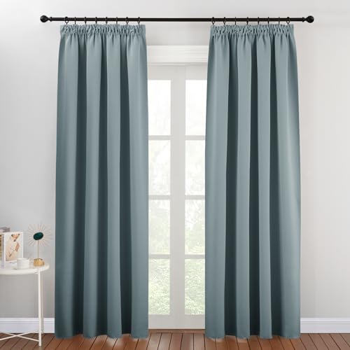 PONY DANCE Übergardinen Wohnzimmer für Schienensystem Wärmeisolierende Vorhänge 2er Set H 200 x B 140 cm Gardinen Blickdicht Kräuselband Thermovorhang gegen Hitze, Graublau PONY DANCE Übergardinen Wohnzimmer für Schienensystem Wärmeisolierende Vorhänge 2er Set H 200 x B 140 cm Gardinen Blickdicht Kräuselband Thermovorhang gegen Hitze, Graublau von PONY DANCE