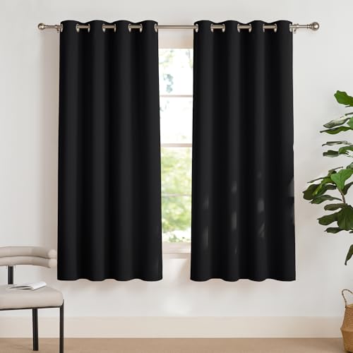 PONY DANCE Lichtundurchlässige Gardinen mit Ösen Thermovorhang Hitzeschutz & Wärmeisolierend 2er Set H 175 x B 140 cm Schwarze Vorhänge Blickdicht Verdunklungsgardine für Schlafzimmer PONY DANCE Lichtundurchlässige Gardinen mit Ösen Thermovorhang Hitzeschutz & Wärmeisolierend 2er Set H 175 x B 140 cm Schwarze Vorhänge Blickdicht Verdunklungsgardine für Schlafzimmer von PONY DANCE