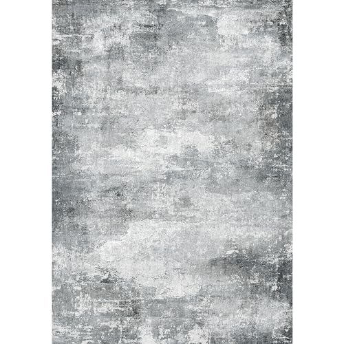 PONY DANCE Waschbarer Teppich 140x200 cm Weiche und Flauschige Kurzflor Teppich rutschfest für Wohnzimmer/Schlafzimmer/Esszimmer, Graue Intuition von PONY DANCE