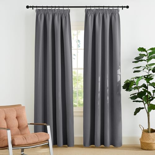 PONY DANCE Thermovorhang Hitzeschutz Kräuselband Gardinen Grau Blickdicht 2er Set H 220 x B 140 cm Verdunklungsgardine für Schienensystem Vorhänge Wohnzimmer Blackout Curtains for Bedroom PONY DANCE Thermovorhang Hitzeschutz Kräuselband Gardinen Grau Blickdicht 2er Set H 220 x B 140 cm Verdunklungsgardine für Schienensystem Vorhänge Wohnzimmer Blackout Curtains for Bedroom von PONY DANCE