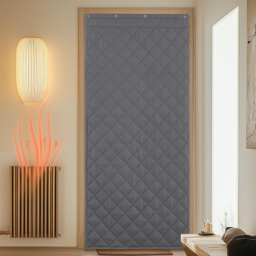 PONY DANCE Türvorhang Kälteschutz 100x200 cm Wärmeschutzvorhang Blickdicht Dicker Themovorhang mit 220g/㎡ Baumwollfüllung Schallschutz Vorhang Wärmeisolierend Zugluftstopper, Grau PONY DANCE Türvorhang Kälteschutz 100x200 cm Wärmeschutzvorhang Blickdicht Dicker Themovorhang mit 220g/㎡ Baumwollfüllung Schallschutz Vorhang Wärmeisolierend Zugluftstopper, Grau von PONY DANCE