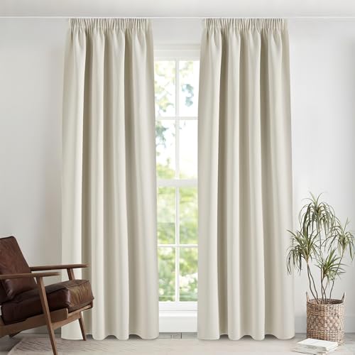 PONY DANCE Verdunkelnde Gardinen für Schienensystem Wohnzimmer Vorhang Thermo Hitzeschutz 2er Set H 260 x B 140 cm Verdunklungsvorhänge Wärmeisolierend Thermal Curtains, Hellbeige PONY DANCE Verdunkelnde Gardinen für Schienensystem Wohnzimmer Vorhang Thermo Hitzeschutz 2er Set H 260 x B 140 cm Verdunklungsvorhänge Wärmeisolierend Thermal Curtains, Hellbeige von PONY DANCE