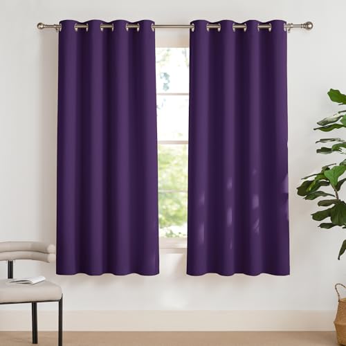 PONY DANCE Verdunkelnde Gardinen mit Ösen 2er Set Verdunklungsgardine Thermal Curtains Blackout Vorhang Thermo Hitzeschutz & Wärmeisolierend, H 175 x B 140 cm, Violett PONY DANCE Verdunkelnde Gardinen mit Ösen 2er Set Verdunklungsgardine Thermal Curtains Blackout Vorhang Thermo Hitzeschutz & Wärmeisolierend, H 175 x B 140 cm, Violett von PONY DANCE