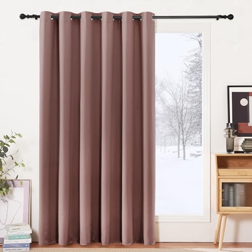 PONY DANCE Verdunkelungsvorhang Wohnzimmer Thermo Vorhang gegen Kälte Extra Breite Gardinen Schlafzimmer Curtain mit Ösen 1 Stück H 210 x B 200 cm, Altrosa PONY DANCE Verdunkelungsvorhang Wohnzimmer Thermo Vorhang gegen Kälte Extra Breite Gardinen Schlafzimmer Curtain mit Ösen 1 Stück H 210 x B 200 cm, Altrosa von PONY DANCE