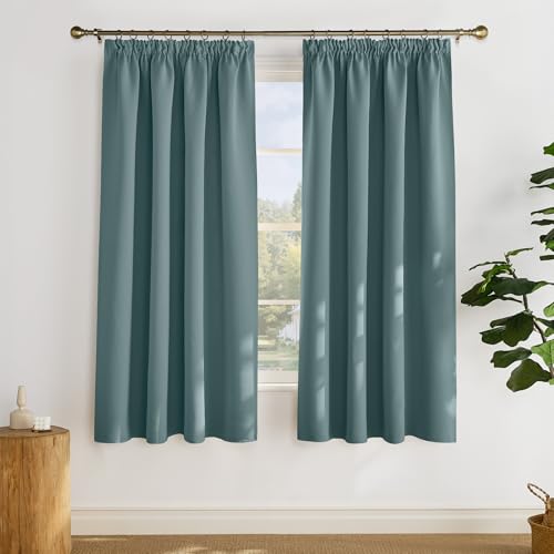 PONY DANCE Verdunkelungsvorhang für Schiene 2er Set H 175 x B 140 cm Arktisches Blau, Kurze Vorhänge Wärmeisolierend Thermogardine Schlafzimmer Gardinen Blickdicht Kräuselband PONY DANCE Verdunkelungsvorhang für Schiene 2er Set H 175 x B 140 cm Arktisches Blau, Kurze Vorhänge Wärmeisolierend Thermogardine Schlafzimmer Gardinen Blickdicht Kräuselband von PONY DANCE