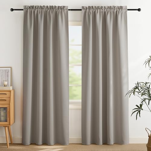 PONY DANCE Verdunkelungsvorhang mit Stangedurchzug Schlafzimmer Gardinen und Vorhänge Blickdicht 2er Set H 220 x B 140 cm Thermovorhang gegen Hitze Blackout Curtains, Sandfarben PONY DANCE Verdunkelungsvorhang mit Stangedurchzug Schlafzimmer Gardinen und Vorhänge Blickdicht 2er Set H 220 x B 140 cm Thermovorhang gegen Hitze Blackout Curtains, Sandfarben von PONY DANCE