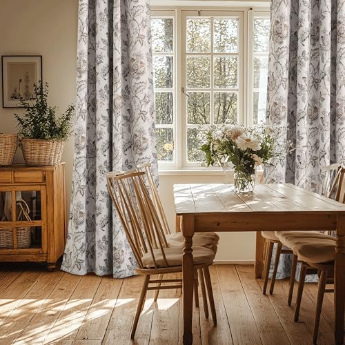 PONY DANCE Verdunklungsvorhänge mit Ösen 2er Set H 245 x B 132 cm Wohnzimmer Gardinen mit Vintage Blumenprints Dekorative Thermovorhang Isolierend Vorhänge Blickdicht PONY DANCE Verdunklungsvorhänge mit Ösen 2er Set H 245 x B 132 cm Wohnzimmer Gardinen mit Vintage Blumenprints Dekorative Thermovorhang Isolierend Vorhänge Blickdicht von PONY DANCE