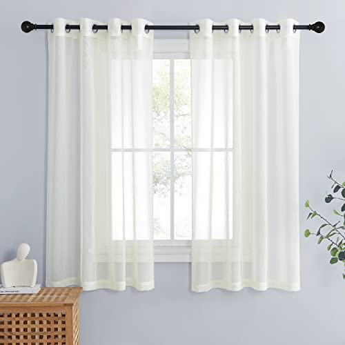 PONY DANCE Voile Gardinen Transparent Ösenvorhang 2er Set H 160 x B 140 cm Kurze Vorhänge Wohnzimmer Modern Transparente Vorhänge Leinenoptik Vorhang Creme PONY DANCE Voile Gardinen Transparent Ösenvorhang 2er Set H 160 x B 140 cm Kurze Vorhänge Wohnzimmer Modern Transparente Vorhänge Leinenoptik Vorhang Creme von PONY DANCE