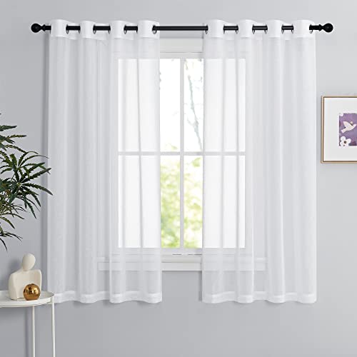 PONY DANCE Voile Gardinen Weiss Transparent Ösenvorhang 2er Set H 160 x B 140 cm Wohnzimmer Gardinen Kurz Durchlässige Vorhänge Weiß Vorhang Leinenoptik Schlafzimmer PONY DANCE Voile Gardinen Weiss Transparent Ösenvorhang 2er Set H 160 x B 140 cm Wohnzimmer Gardinen Kurz Durchlässige Vorhänge Weiß Vorhang Leinenoptik Schlafzimmer von PONY DANCE