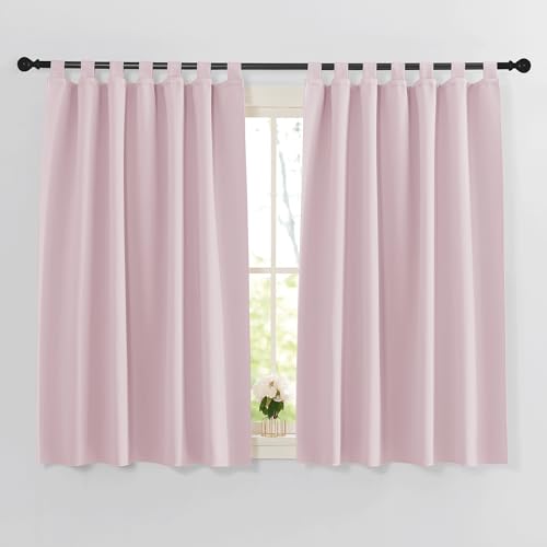 PONY DANCE Kinderzimmer Gardinen Kurz - Küchengardinen Thermovorhang gegen Kälte und Hitze Blickdichte Gardinen mit Schlaufen Verdunklungsvorhänge, 2er Set H 145 x B 140 cm, Hellpink PONY DANCE Kinderzimmer Gardinen Kurz - Küchengardinen Thermovorhang gegen Kälte und Hitze Blickdichte Gardinen mit Schlaufen Verdunklungsvorhänge, 2er Set H 145 x B 140 cm, Hellpink von PONY DANCE