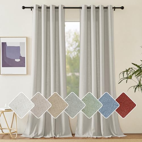 PONY DANCE Vorhänge Leinen Gardinen Wohnzimmer Ösenschal 2er Set H 245 x B 140 cm Leinenoptik Gardinen Halbtransparent Linen Curtains for Living Room Leinenvorhang Boho, Graugrün PONY DANCE Vorhänge Leinen Gardinen Wohnzimmer Ösenschal 2er Set H 245 x B 140 cm Leinenoptik Gardinen Halbtransparent Linen Curtains for Living Room Leinenvorhang Boho, Graugrün von PONY DANCE