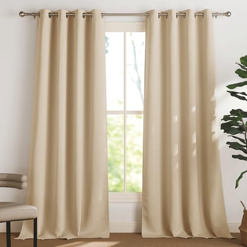 PONY DANCE Extra Lange Gardinen und Vorhänge mit Ösen Thermovorhang gegen Hitze 2er Set H 280 x B 140 cm Übergardinen Wohnzimmer Modern Abdunklungsvorhang, Biscotti Beige PONY DANCE Extra Lange Gardinen und Vorhänge mit Ösen Thermovorhang gegen Hitze 2er Set H 280 x B 140 cm Übergardinen Wohnzimmer Modern Abdunklungsvorhang, Biscotti Beige von PONY DANCE