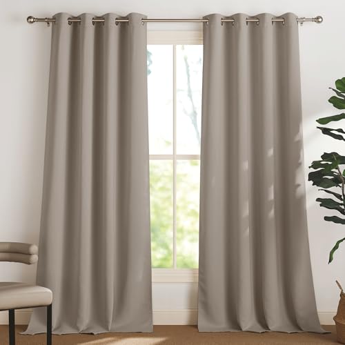 PONY DANCE Vorhang Blickdicht Gardinen mit Ösen 2er Set H 245 x B 140 cm Verdunklungsvorhänge Schlafzimmer Thermogardine Wärmeisolierend Thermal Curtains Blackout von PONY DANCE