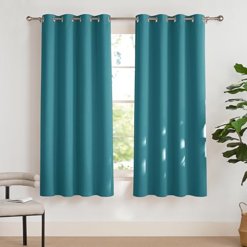 PONY DANCE Vorhang Blickdicht Kurz Ösenvorhang 2er Set H 175 x B 140 cm Wohnzimmer Gardinen Verdunkelung Thermovorhang Hitzeschutz Verdunklungsvorhänge, Türkis PONY DANCE Vorhang Blickdicht Kurz Ösenvorhang 2er Set H 175 x B 140 cm Wohnzimmer Gardinen Verdunkelung Thermovorhang Hitzeschutz Verdunklungsvorhänge, Türkis von PONY DANCE
