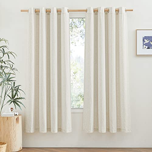 PONY DANCE Vorhang Leinenoptik Halbtransparent Wohnzimmer Gardinen Kurz 2er Set H 175 x B 140 cm Leinenvorhänge im Landhausstil Küchengardinen mit Ösen Linen Curtains Boho Style, Beige PONY DANCE Vorhang Leinenoptik Halbtransparent Wohnzimmer Gardinen Kurz 2er Set H 175 x B 140 cm Leinenvorhänge im Landhausstil Küchengardinen mit Ösen Linen Curtains Boho Style, Beige von PONY DANCE