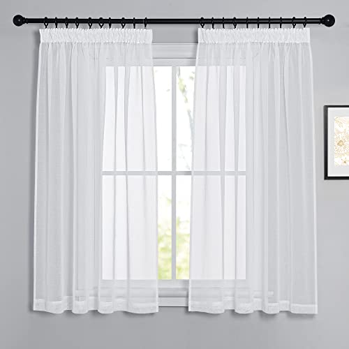 PONY DANCE Kräuseband Gardinen Wohnzimmer Modern Kurz 2er Set H 145 x B 140 cm Vorhang Transparent Kräuselband Küche Gardinen Weiss Transparent Vorhang Leinenoptik PONY DANCE Kräuseband Gardinen Wohnzimmer Modern Kurz 2er Set H 145 x B 140 cm Vorhang Transparent Kräuselband Küche Gardinen Weiss Transparent Vorhang Leinenoptik von PONY DANCE