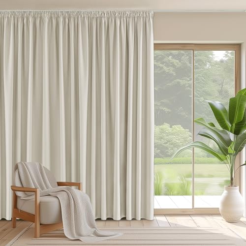 PONY DANCE Wärmeisolierende Vorhänge Wohnzimmer Kräuselband 1er Set H 245 x B 300 cm Verdunklungsvorhang Thermogardine Hitzeschutz Verdunkelnde Gardinen für Schienensystem, Hellbeige PONY DANCE Wärmeisolierende Vorhänge Wohnzimmer Kräuselband 1er Set H 245 x B 300 cm Verdunklungsvorhang Thermogardine Hitzeschutz Verdunkelnde Gardinen für Schienensystem, Hellbeige von PONY DANCE