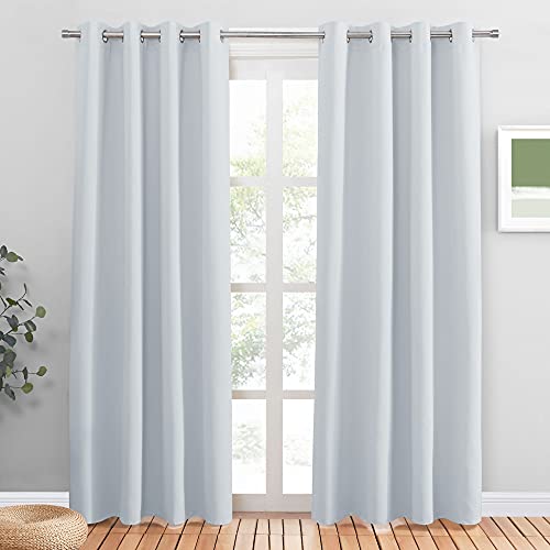 PONY DANCE Weisse Gardinen mit Ösen 2er Set Wärmeisolierende Vorhänge für Wohnzimmer Deko H 210 x B 140 cm Thermal Curtains for Living Room Verdunklungsvorhänge Grau-weiß PONY DANCE Weisse Gardinen mit Ösen 2er Set Wärmeisolierende Vorhänge für Wohnzimmer Deko H 210 x B 140 cm Thermal Curtains for Living Room Verdunklungsvorhänge Grau-weiß von PONY DANCE