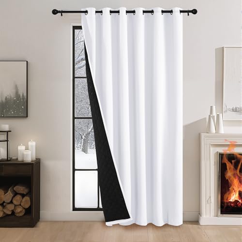 PONY DANCE Wohnzimmer Gardine Weiß 1 Stück H 240 x B 200 cm Thermo Vorhang gegen Kälte Extra Breite Verdunklungsvorhänge mit Ösen Dicker Vorhang Verdunkelung PONY DANCE Wohnzimmer Gardine Weiß 1 Stück H 240 x B 200 cm Thermo Vorhang gegen Kälte Extra Breite Verdunklungsvorhänge mit Ösen Dicker Vorhang Verdunkelung von PONY DANCE