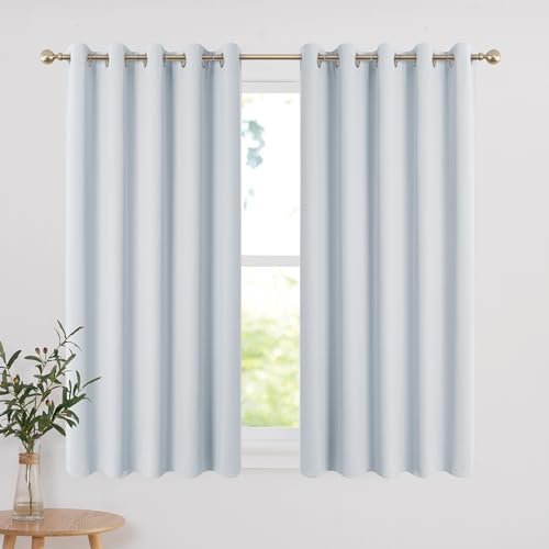 PONY DANCE Wohnzimmer Gardinen Kurz Thermovorhang Kälteschutz Ösenvorhang 2er Set H 137 x B 167 cm Blickdichte Vorhänge Grau-weiß Thermal Blackout Curtain for Bedroom PONY DANCE Wohnzimmer Gardinen Kurz Thermovorhang Kälteschutz Ösenvorhang 2er Set H 137 x B 167 cm Blickdichte Vorhänge Grau-weiß Thermal Blackout Curtain for Bedroom von PONY DANCE