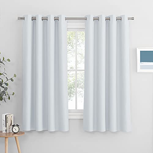 PONY DANCE Wohnzimmer Gardinen mit Ösen Verdunkelungsvorhang Kurz Gardienen 2-Set Blickdichte Vorhänge Schlafzimmer Blackout Curtain, H 158 x B 132 cm von PONY DANCE