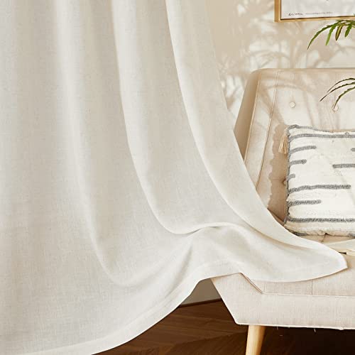 PONY DANCE Wohnzimmer Gardinen Leinenoptik Halbtransparente Vorhänge mit Kräuselband 2er Set H 220 x B 140 cm Creme, Boho Style Linen Curtains with Rail Hooks Leinenvorhang PONY DANCE Wohnzimmer Gardinen Leinenoptik Halbtransparente Vorhänge mit Kräuselband 2er Set H 220 x B 140 cm Creme, Boho Style Linen Curtains with Rail Hooks Leinenvorhang von PONY DANCE