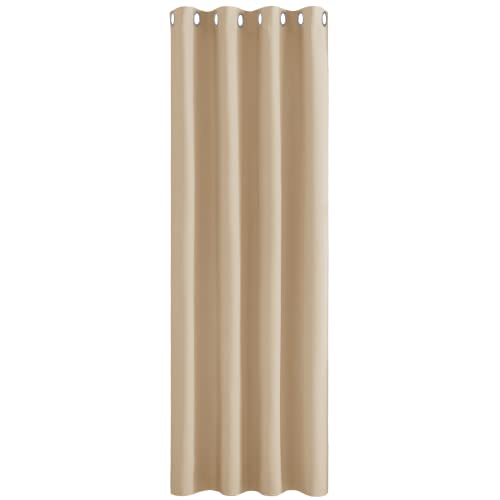 PONY DANCE Gardinen Kinderzimmer Türvorhang 1 Stück H 210 x B 132 cm Blickdichte Vorhänge mit Ösen Thermovorhang Curtain Verdunkelungsvorhang Wohnzimmer, Biscotti Beige von PONY DANCE