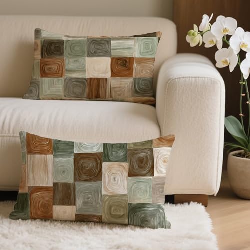Kissenbezug 25x45 cm 2er Set Einfachheit Outdoor Kissen, Outdoor Wetterfest Kissenbezüge mit Unsichtbarem Reißverschluss, Leinen Sofakissen Geometrie Kopfkissenbezug für Deko Wohnzimmer Garten Q-5398 Kissenbezug 25x45 cm 2er Set Einfachheit Outdoor Kissen, Outdoor Wetterfest Kissenbezüge mit Unsichtbarem Reißverschluss, Leinen Sofakissen Geometrie Kopfkissenbezug für Deko Wohnzimmer Garten Q-5398 von POOJNNPP