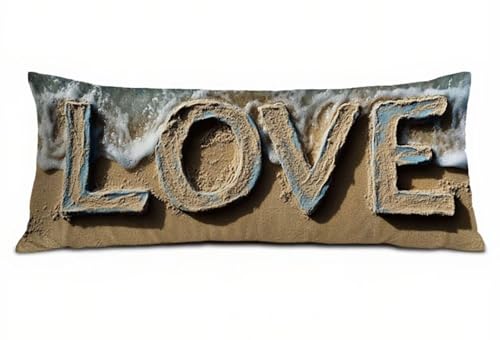 Kissenbezug 40 x 145 Seitenschläferkissen Bezug Liebe Schwangerschaftskissen, Samt Weich Seitenschläferkissen Sie Schlafqualität Body Pillow, für Deko Wohnzimmer Sofa Kopfkissenbezug Strand B-2468 Kissenbezug 40 x 145 Seitenschläferkissen Bezug Liebe Schwangerschaftskissen, Samt Weich Seitenschläferkissen Sie Schlafqualität Body Pillow, für Deko Wohnzimmer Sofa Kopfkissenbezug Strand B-2468 von POOJNNPP