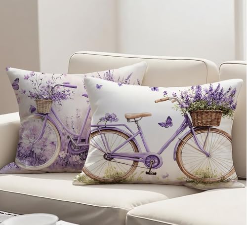 Kissenbezug 40 x 80 cm 2er Set Lila Outdoor Kissen Rechteckig Kopfkissenbezug 40x80 cm Kissenbezüge mit Unsichtbarem Reißverschluss, Samt Sofakissen Lavendel für Herbst Deko Wohnzimmer Garten R-4010 Kissenbezug 40 x 80 cm 2er Set Lila Outdoor Kissen Rechteckig Kopfkissenbezug 40x80 cm Kissenbezüge mit Unsichtbarem Reißverschluss, Samt Sofakissen Lavendel für Herbst Deko Wohnzimmer Garten R-4010 von POOJNNPP