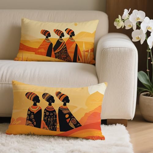 Kissenbezug 60x80 cm 2er Set Afrika Outdoor Kissen Rechteckig, Outdoor Wetterfest Kissenbezüge mit Unsichtbarem Reißverschluss, Samt Sofakissen Frau Kopfkissenbezug für Deko Wohnzimmer Garten Q-2336 Kissenbezug 60x80 cm 2er Set Afrika Outdoor Kissen Rechteckig, Outdoor Wetterfest Kissenbezüge mit Unsichtbarem Reißverschluss, Samt Sofakissen Frau Kopfkissenbezug für Deko Wohnzimmer Garten Q-2336 von POOJNNPP