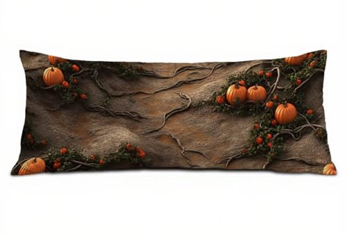 Retro Seitenschläferkissen Bezug 40 x 145 cm Kürbis Seitenschläferkissen mit Unsichtbarem Reißverschluss, Doppelseitig Drucken Leinen Verbessern Sie Schlafqualität Body Pillow, Geschenke Fraue B-2726 Retro Seitenschläferkissen Bezug 40 x 145 cm Kürbis Seitenschläferkissen mit Unsichtbarem Reißverschluss, Doppelseitig Drucken Leinen Verbessern Sie Schlafqualität Body Pillow, Geschenke Fraue B-2726 von POOJNNPP