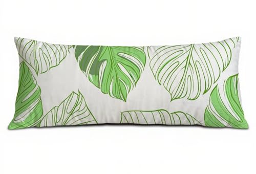 Seitenschläferkissen Bezug 60 x 180, Grün Kissenbezug 60x180 cm Seitenschläferkissen, Leinen Atmungsaktiv und Weich Schwangerschaftskissen Blatt, für Schlafzimmer Deko Wohnzimmer, Geschenke B-2541 Seitenschläferkissen Bezug 60 x 180, Grün Kissenbezug 60x180 cm Seitenschläferkissen, Leinen Atmungsaktiv und Weich Schwangerschaftskissen Blatt, für Schlafzimmer Deko Wohnzimmer, Geschenke B-2541 von POOJNNPP